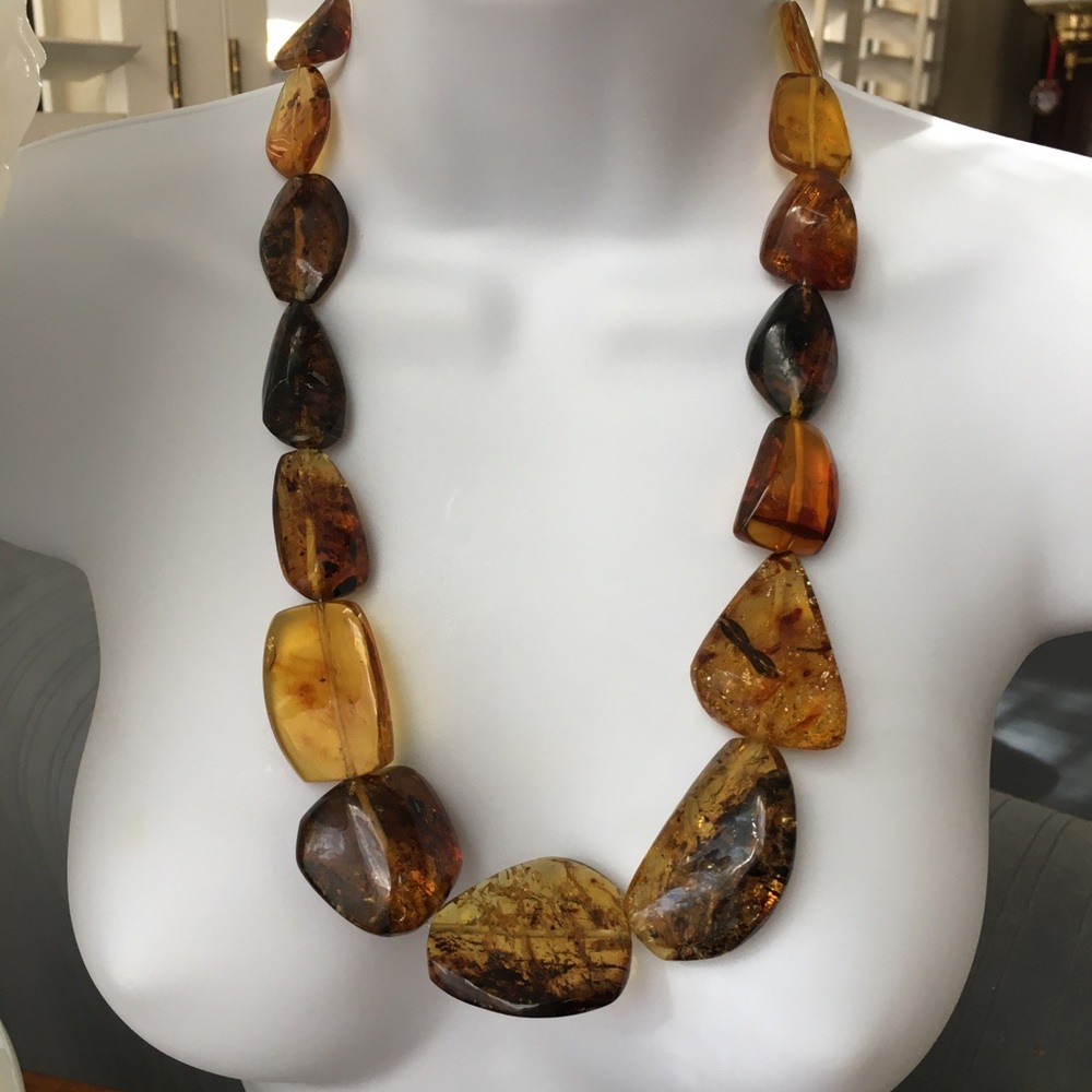 Natural Mexican amber chunky necklace